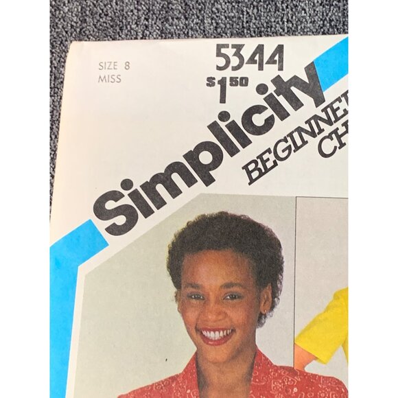 Simplicity Misses Shirt Sewing Pattern sz 8 5344 - uncut - Picture 2 of 3